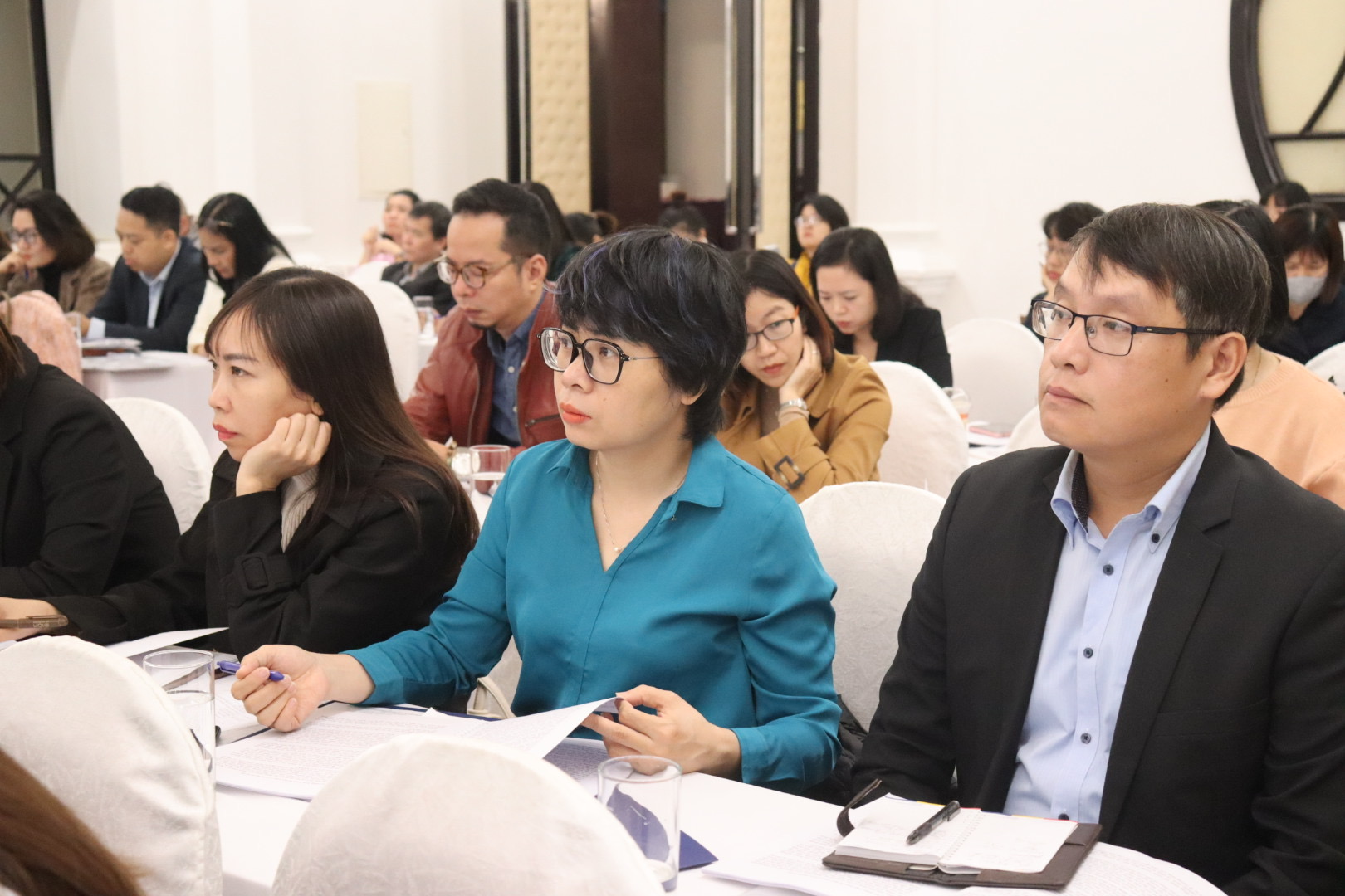 Đại diện lãnh đạo doanh nghiệp các tỉnh phía Bắc Việt Nam tham gia Hội nghị phổ biến pháp luật về người lao động Việt Nam đi làm việc ở nước ngoài theo hợp đồng được phối hợp tổ chức bởi DOLAB và IOM. Ảnh: @IOM Việt Nam